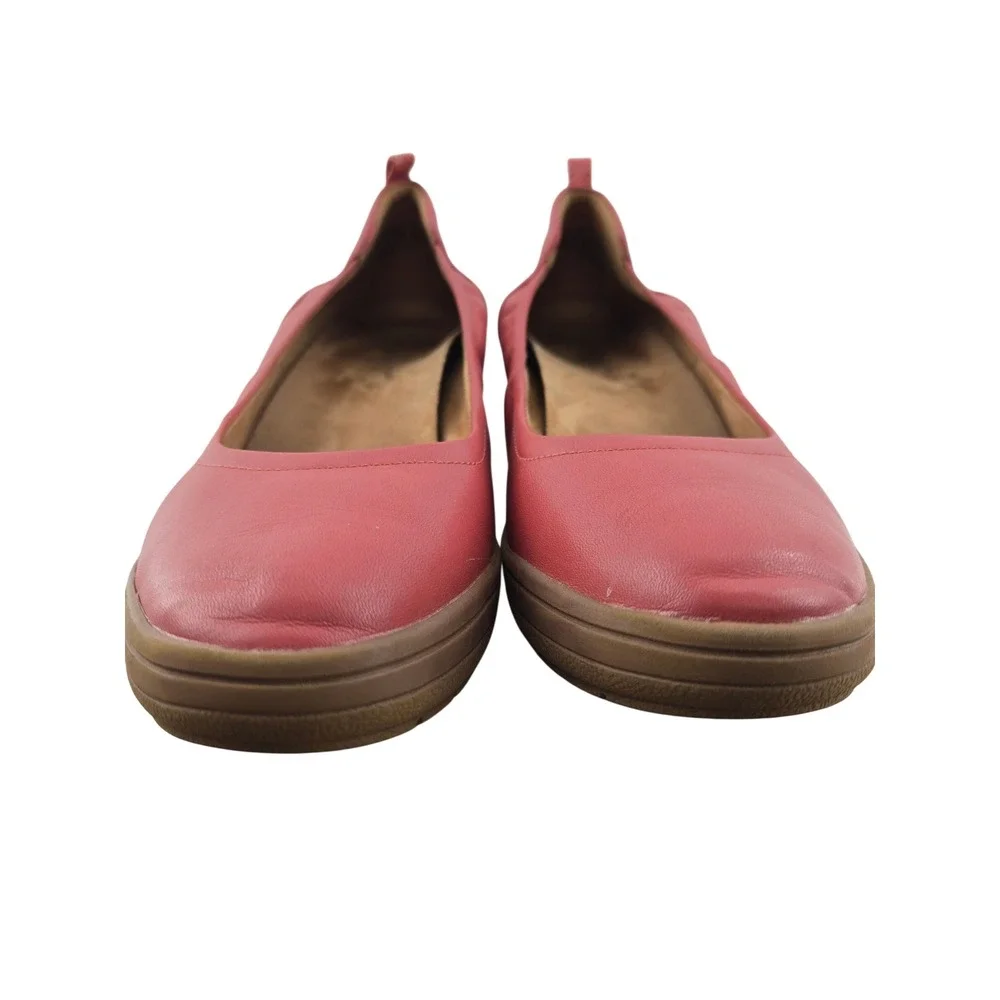 Vionic Jacey Wedge Slip On Ballet Shoes Dusty Cedar Pink Leather Womens 10
